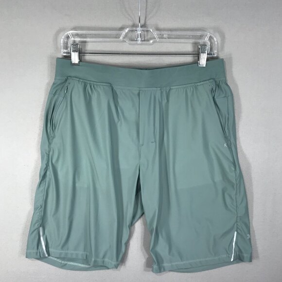 Kenneth Cole Active Shorts Men's Medium Green Tech Zip Stretch Water Resistant - Picture 1 of 13